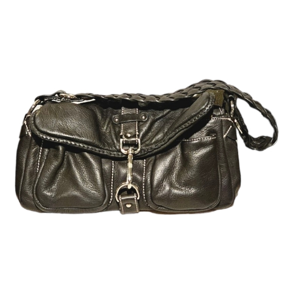 Donald J Pliner Black Leather Shoulder Bag Size Small - Picture 2 of 16